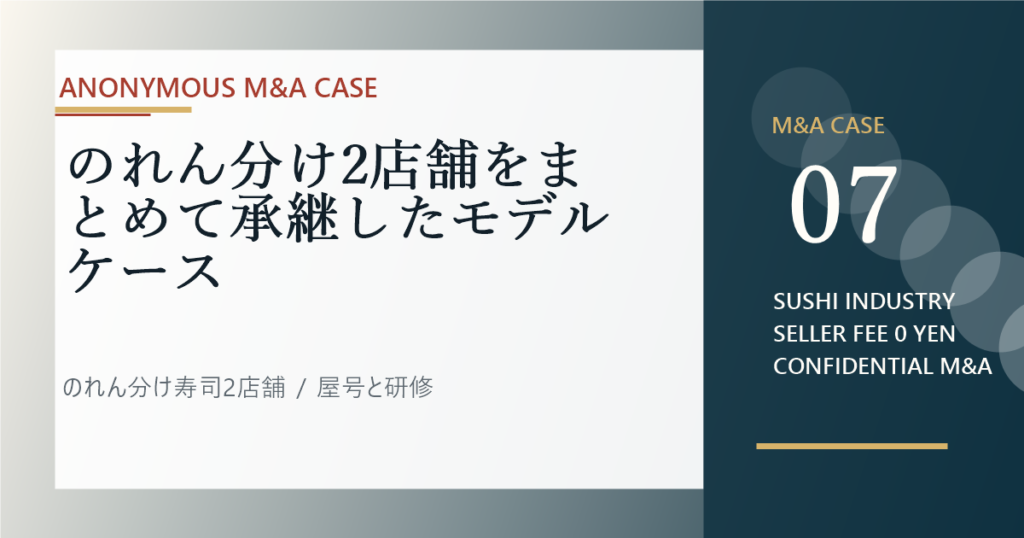 のれん分け2店舗をまとめて承継したモデルケースのアイキャッチ画像