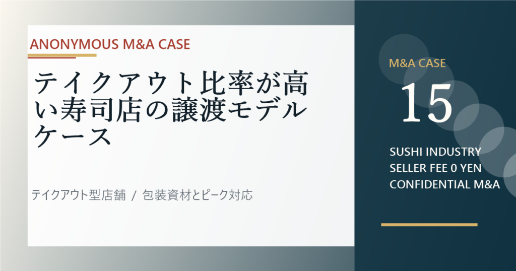 テイクアウト比率が高い寿司店の譲渡モデルケースのアイキャッチ画像