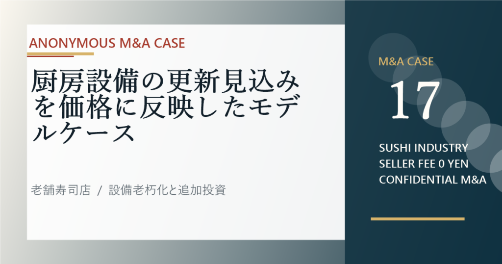 厨房設備の更新見込みを価格に反映したモデルケースのアイキャッチ画像