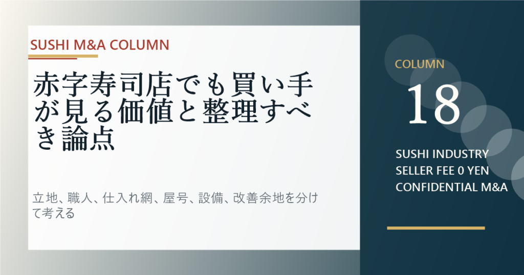 赤字寿司店でも買い手が見る価値と整理すべき論点のアイキャッチ画像